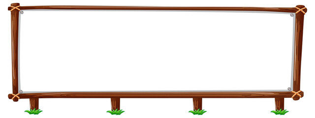 Wall Mural - wooden frame horizontal isolated on white background