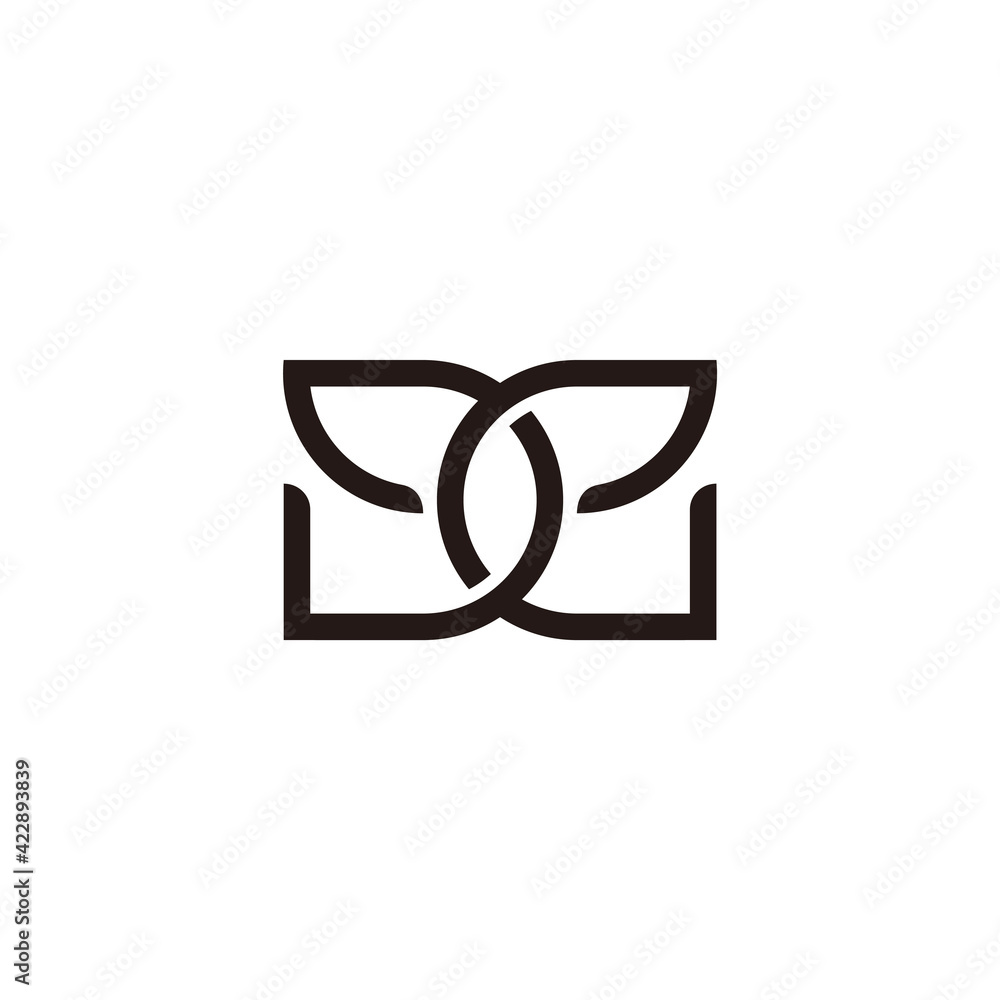 letter de 3d overlapping line flat logo vector Stock Vector | Adobe Stock