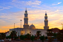 A Beautiful Shot Of Quba Masjid At Madinah Saudi Arabia