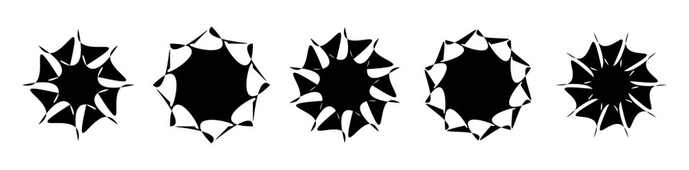 Aufkleber - Unique abstract artistic radial and geometric mandala, motif icon set