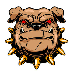 Wall Mural - Illustration of angry bulldog head. Design element for logo, label, sign, emblem, poster. Vector illustration