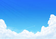 © mizumisa - 美しい青空と飛行機雲のイラスト