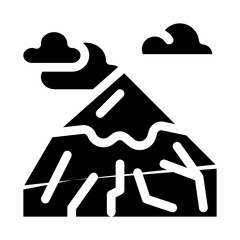 Wall Mural - head of mountain icon Vector Glyph Illustration