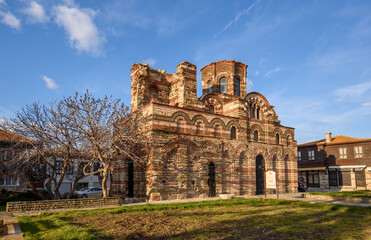 Wall Mural - Nessebar, Burgas,  Bulgaria. Church of Christ Pantocrator in old town. The Ancient City of Nesebar is a UNESCO World Heritage