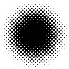 Aufkleber - Circular halftone, screentone element made of squares. Squares geometric element, icon