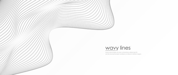 Wall Mural - abstract black wavy lines background. modern element concept for technology, identity and business p