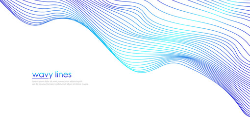 Wall Mural - abstract blue wave background. modern colorful wavy lines element for technology and business presen