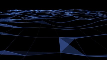 Wall Mural - abstract network technology background with triangles swaying like waves. business technology or med