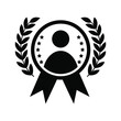 Employee of the month vector icon. talent award illustration sign. outstanding achievement symbol. winner logo. 
first place winner symbol. reward for good work. successful person. accomplishment cele
