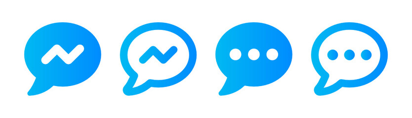 Poster - Facebook messenger, chat speech logo vector illustration.