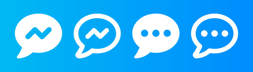 Poster - Facebook messenger, chat speech logo vector illustration.