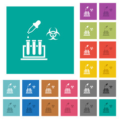 Poster - Biological experiment square flat multi colored icons