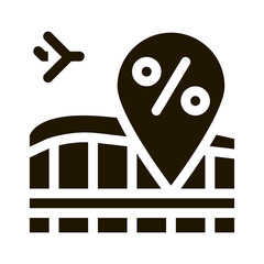 Sticker - duty free increase in percent icon Vector Glyph Illustration