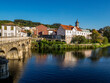 stone bridge over the river Vez in the town of Arcos de Valdevez, Portugal