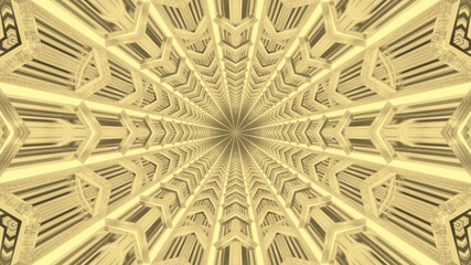 Geometric ornament of illuminated tunnel 4K UHD 3d illustration