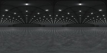 Full Spherical Hdri Panorama 360 Degrees Of Empty Exhibition Space. Backdrop For Exhibitions And Events. Tile Floor. Marketing Mock Up. 3D Render Illustration