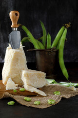 Pecorino cheese and broad beans