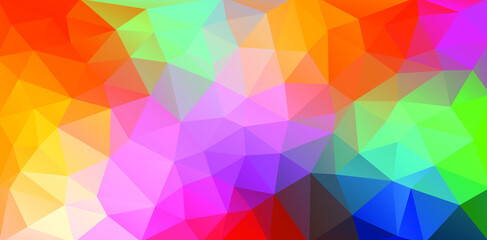 Wall Mural - Flat triangle design. Many color geometric banner for your arts