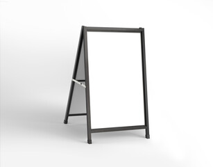 blank a-frame advertising branding banner stand on isolated background
