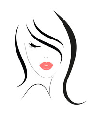 Wall Mural - Vector_ Logo of the beautiful  woman