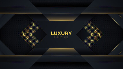 Wall Mural - Modern abstract golden luxury background design template with glowing light effects