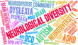 © arloo - Neurological Diversity Word Cloud on a white background.