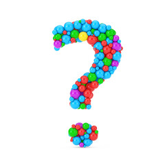 Aufkleber - Colorful Balls in Shape of Question Mark. 3d Rendering