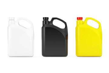 Aufkleber - Yellow, Black and White Plastic Blank Container Canister with Blank Space yor Yours Design. 3d Rendering