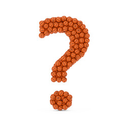 Poster - Basketball Balls in Shape of Question Mark. 3d Rendering