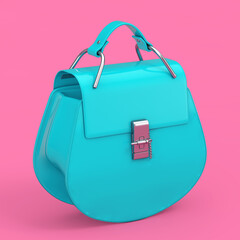 Poster - Luxury Blue Women Bag as Duotone Style. 3d Rendering