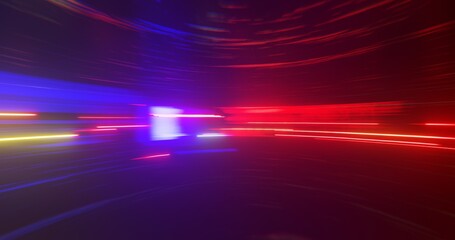 Wall Mural - glowing lights and fast motion. 3d rendering