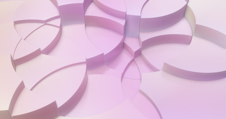 Wall Mural - circular shapes with pastel pink. abstract geometric background. perfect for text overlay, or subtle