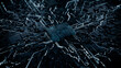 © RocknRoller Studios - Advanced Technology Concept with Microchip. White Neon Data flows from the CPU across a Futuristic Motherboard. 3D render.