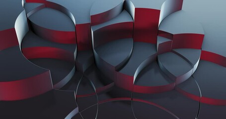 Wall Mural - abstract metallic blue and red corporate waves motion background. perfect for screen, text overlay, 