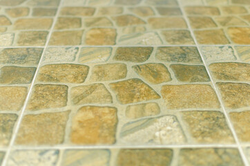 Yellow stone floor tiles for the hallway.