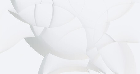 Wall Mural - 4k abstract art light white background with curved shapes with soft shadow. clean simple minimalisti
