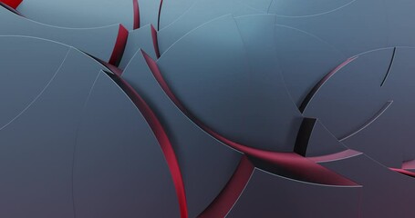 Wall Mural - abstract background with metallic blue and red circular shapes and smooth motion. perfect for screen