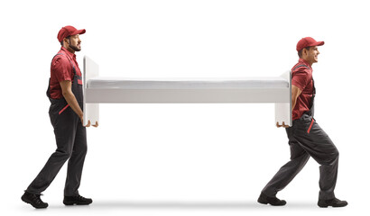 Wall Mural - Movers carrying a single bed