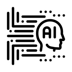 Sticker - artificial intelligence line icon vector illustration sign