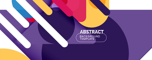 Modern geometric round shapes and dynamic lines, abstract background. Vector illustration for placards, brochures, posters and banners