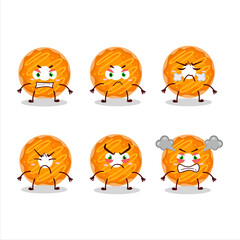 Poster - Orange cream donut cartoon character with various angry expressions