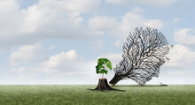 New Life Concept And Growth Or Emerging Renewal Idea With 3D Illustration Elements.