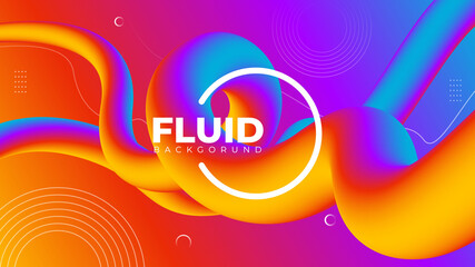 Colorful Abstract liquid wavy shapes futuristic banner. Liquid shapes gradient background template. Modern beautiful fluid background design