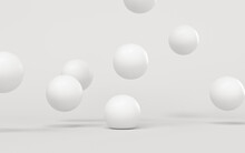 Bouncing Soft Balls With White Background, 3d Rendering.