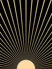 Wall Mural - abstract sun. contemporary geometric composition. boho wall decor. mid century art print.