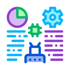 Canvas Print - robot machine learning color icon vector illustration