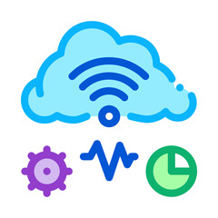 Poster - cloud computing and machine learning color icon vector illustration