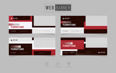 Wall Mural - Minimalist modern furniture web banner