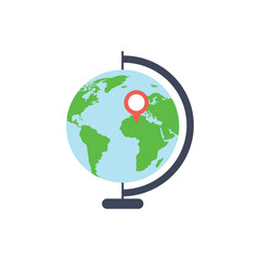 Wall Mural - geography school earth globe web icon. vector illustration on white background earth icon flat style