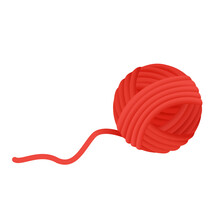 Red Ball Of Wool Yarn Vector Icon